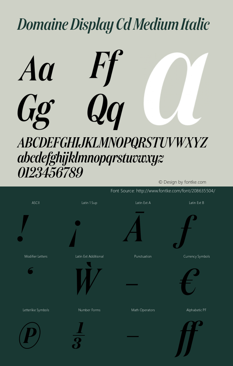 Domaine Display Cd Medium Italic Version 1.004图片样张