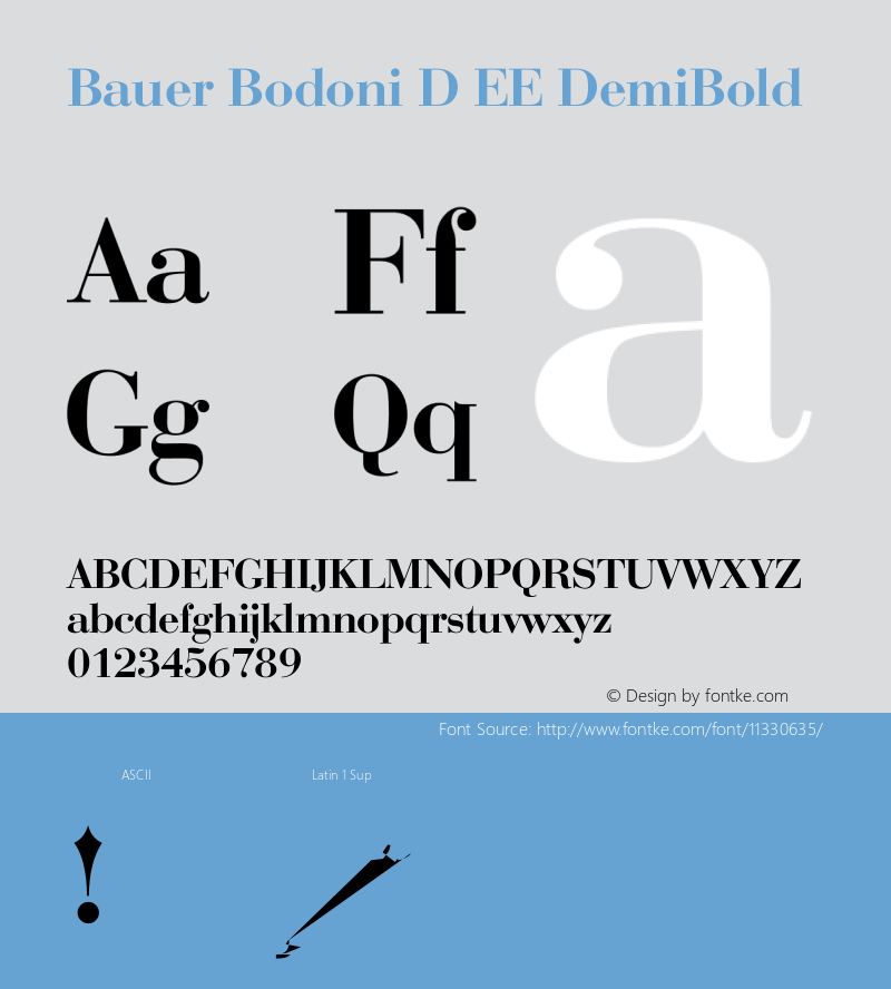 Bauer Bodoni D EE DemiBold Version 001.004图片样张