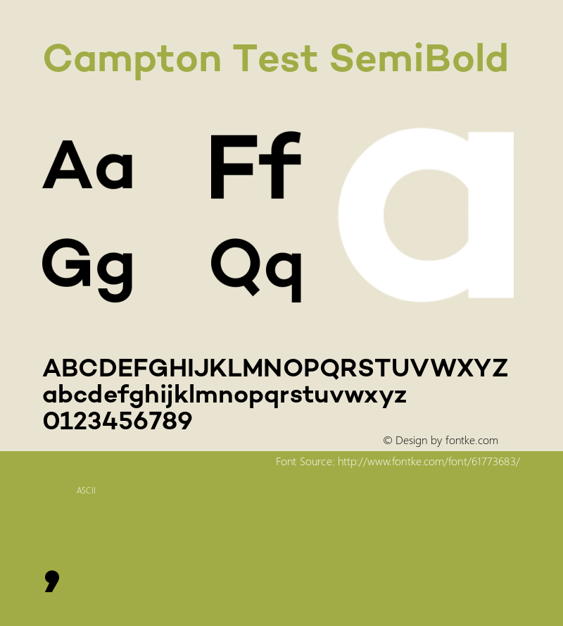 Campton Test SemiBold Version 1.002;PS 001.002;hotconv 1.0.88;makeotf.lib2.5.64775图片样张