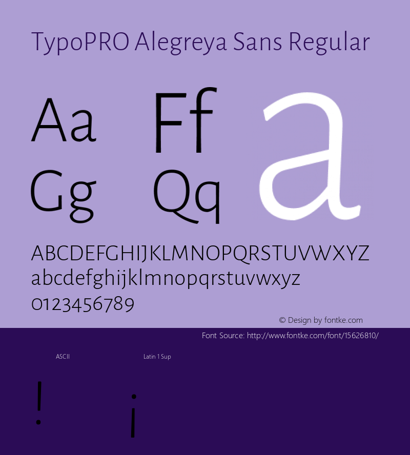 TypoPRO Alegreya Sans Regular Version 1.000;PS 001.000;hotconv 1.0.70;makeotf.lib2.5.58329 DEVELOPMENT图片样张