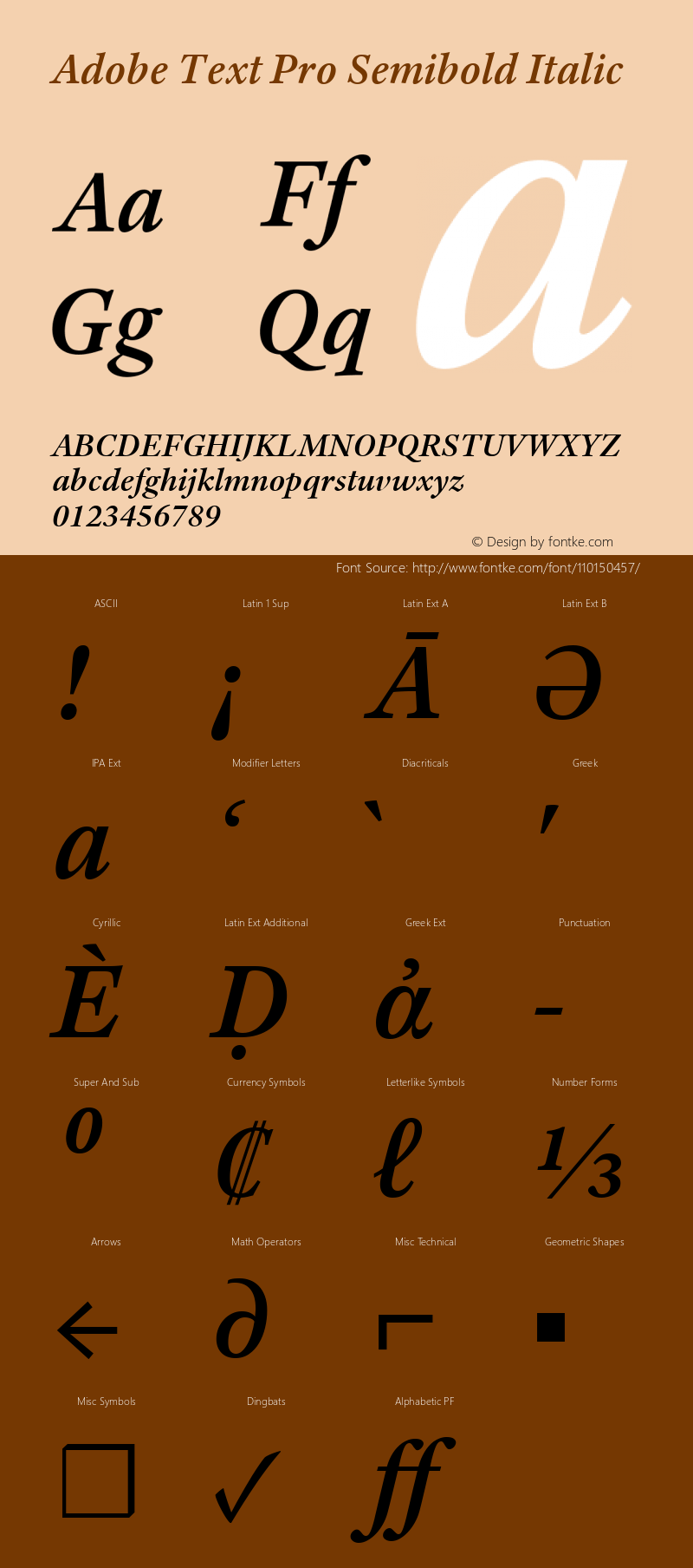 Adobe Text Pro Semibold Italic Version 1.042;PS Version 1.000;hotconv 1.0.66;makeotf.lib2.5.29150图片样张