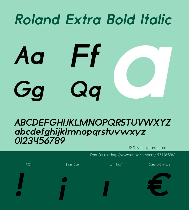 Roland Extra Bold Italic Version 1.000图片样张