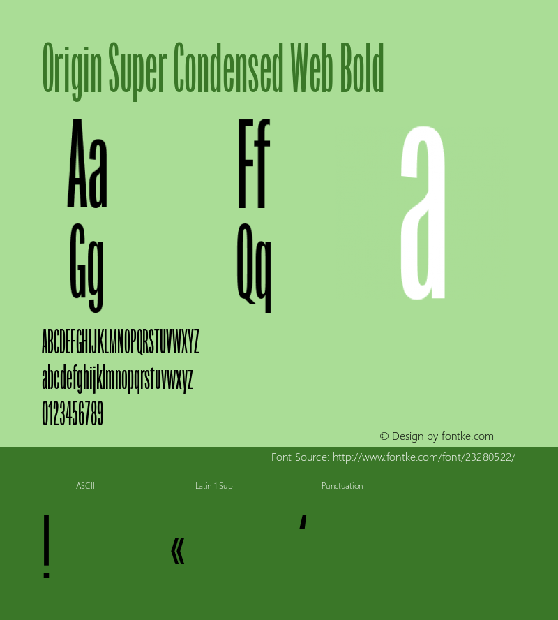 Origin Sup Cond Web Bold Version 2.001;PS 2.1;hotconv 1.0.72;makeotf.lib2.5.5900; ttfautohint (v1.3.34-f4db)图片样张
