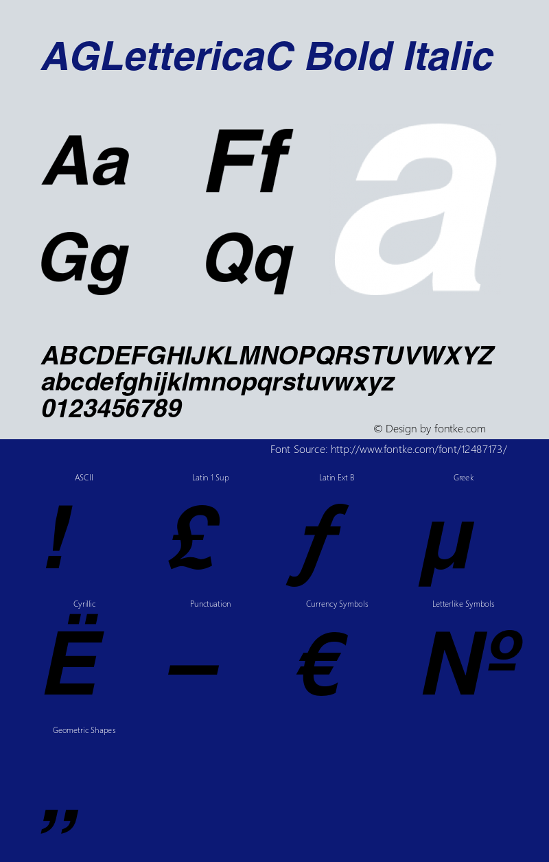 AGLettericaC Bold Italic OTF 1.0;PS 001.000;Core 116;AOCW 1.0 161图片样张