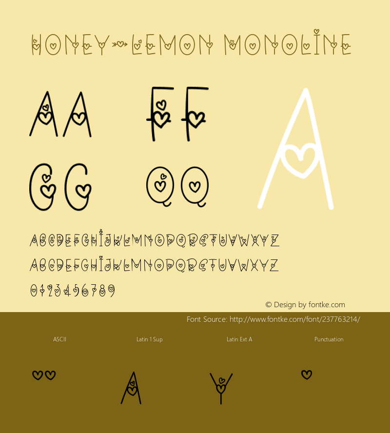 Honey-Lemon Monoline Version 1.002;Fontself Maker 3.5.7图片样张