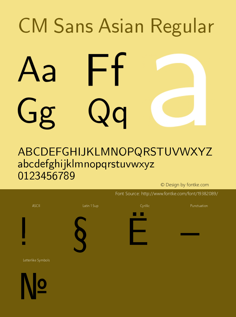 Computer Modern Sans Asian Cyrillic Regular Version 001.001图片样张