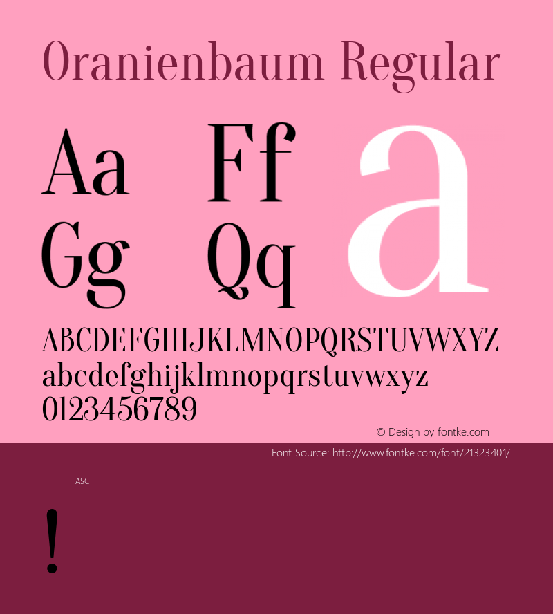 Oranienbaum Regular 图片样张