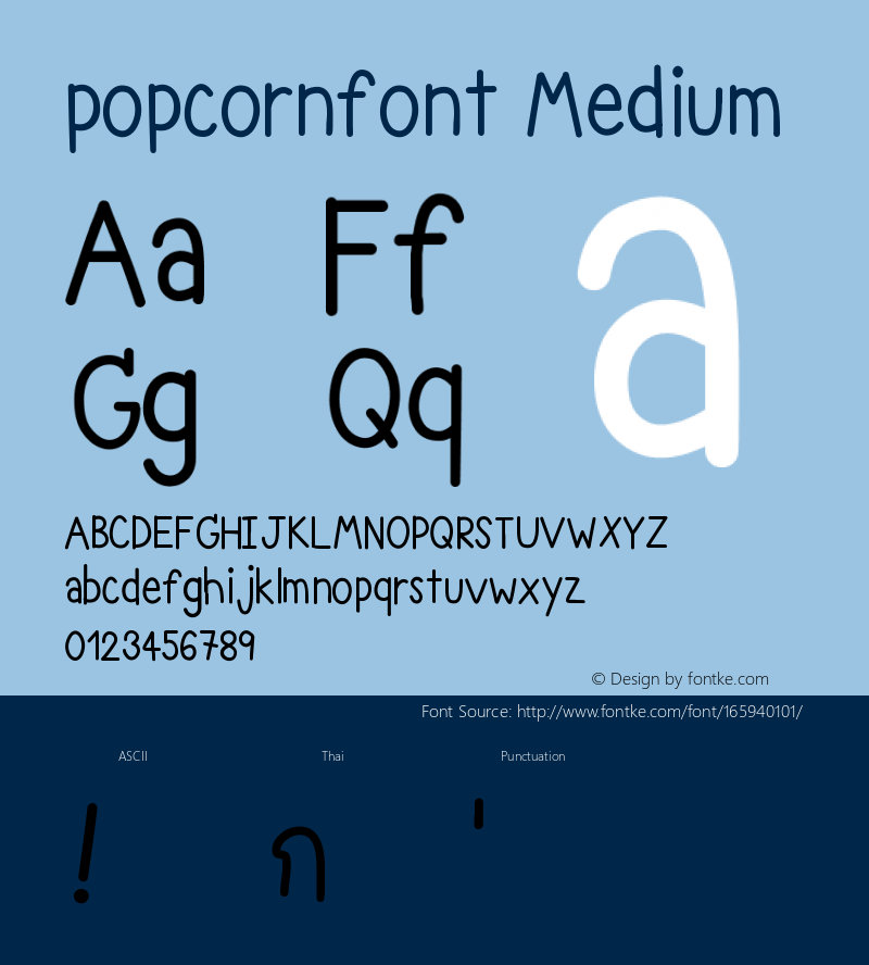 popcornfont Version 001.000图片样张