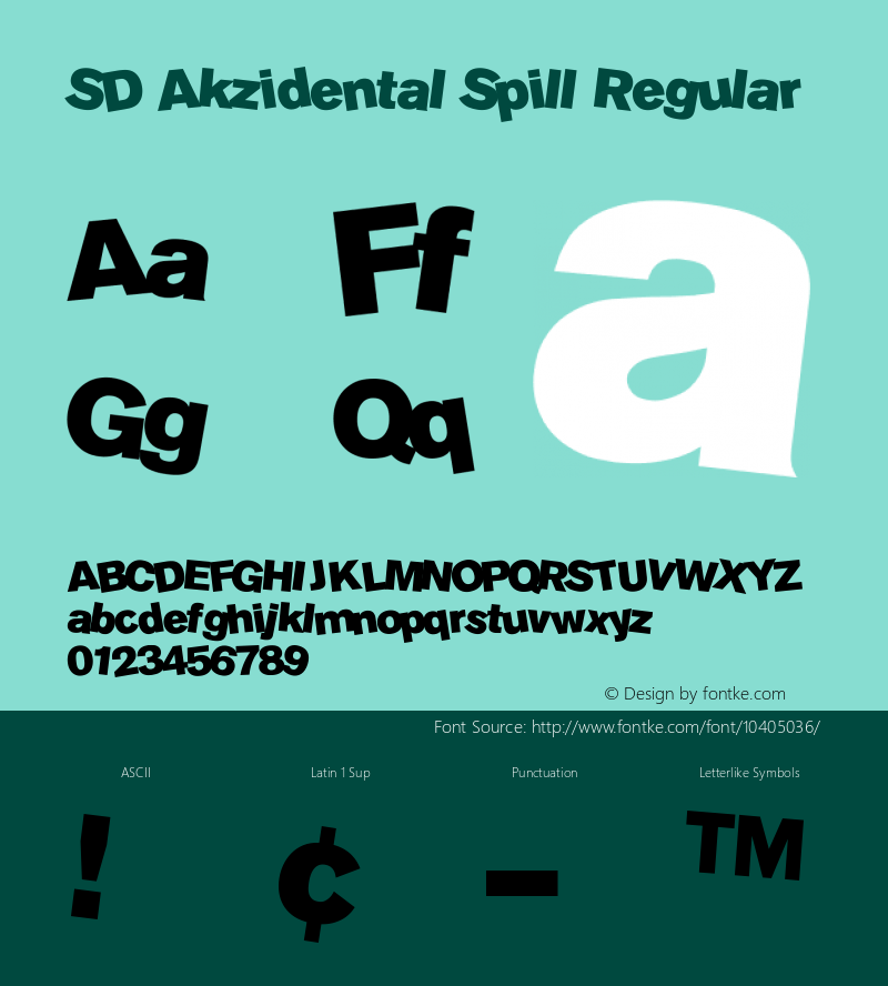 SD Akzidental Spill Regular Version 1.000图片样张