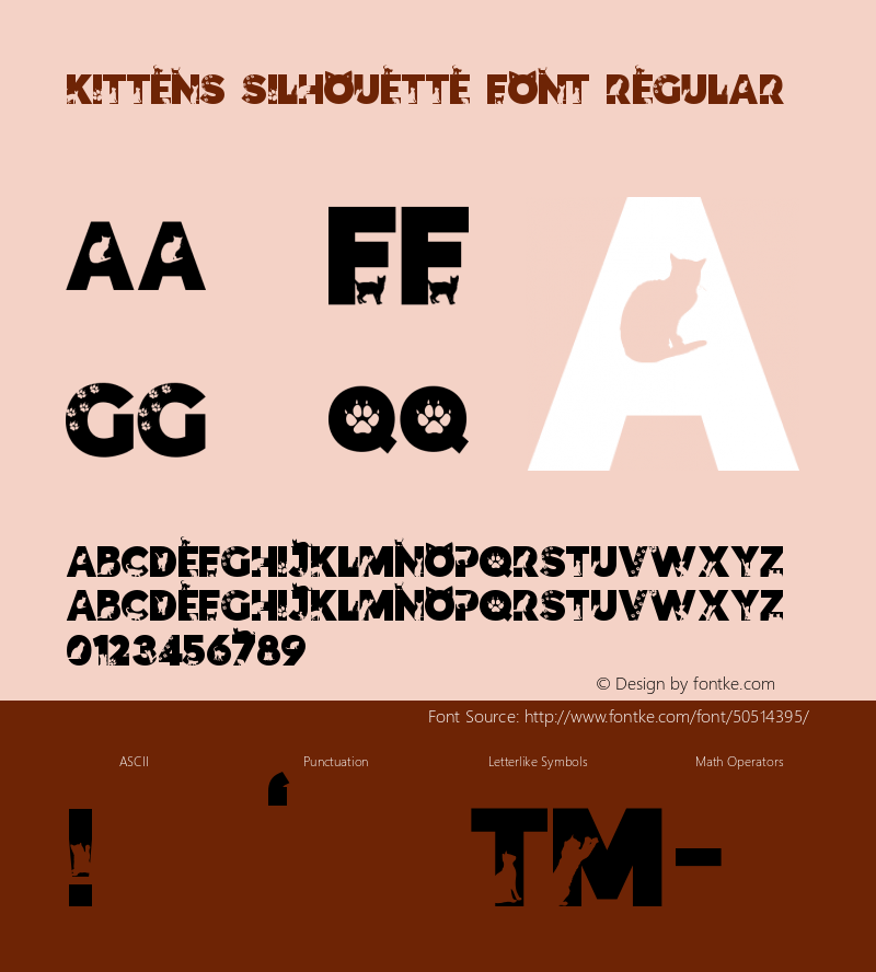 Kittens Silhouette Font Regular Version 1.000图片样张