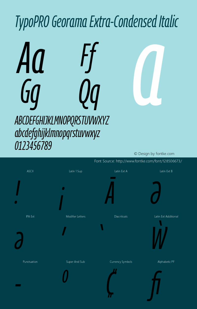 TypoPRO Georama Extra Condensed Italic Version 1.001图片样张