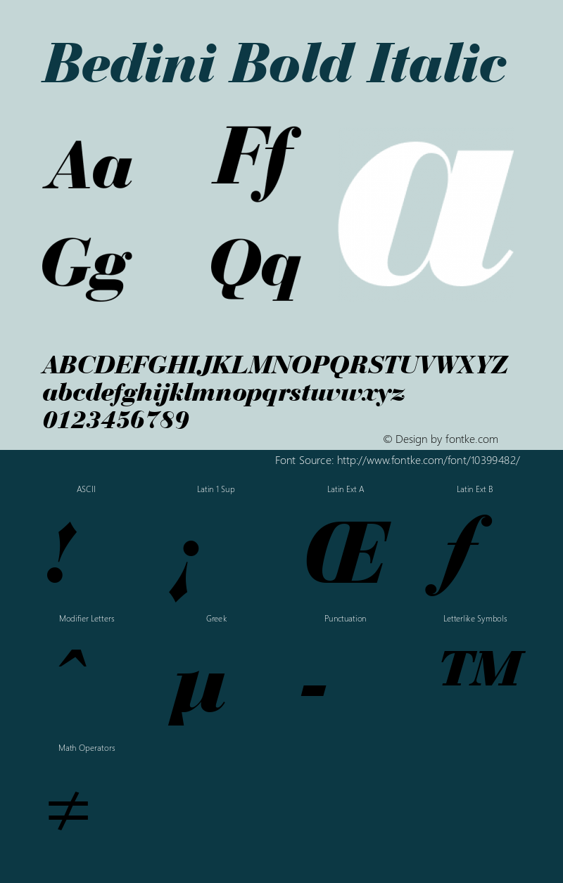 Bedini Bold Italic Version 001图片样张