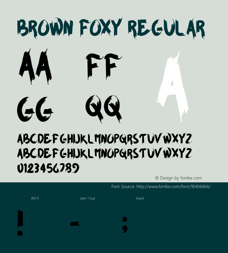 BROWN FOXY Regular Version 1.00 September 14, 2016, initial release图片样张