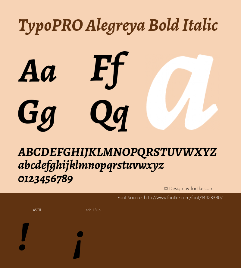 TypoPRO Alegreya Bold Italic Version 1.003图片样张