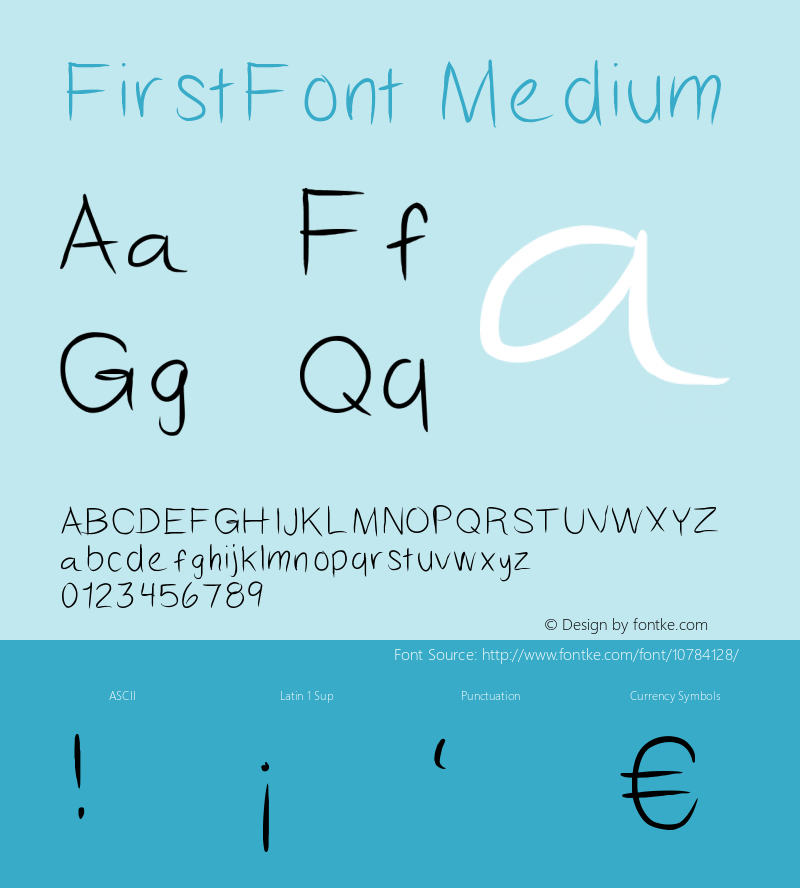 FirstFont Medium Version 001.000图片样张