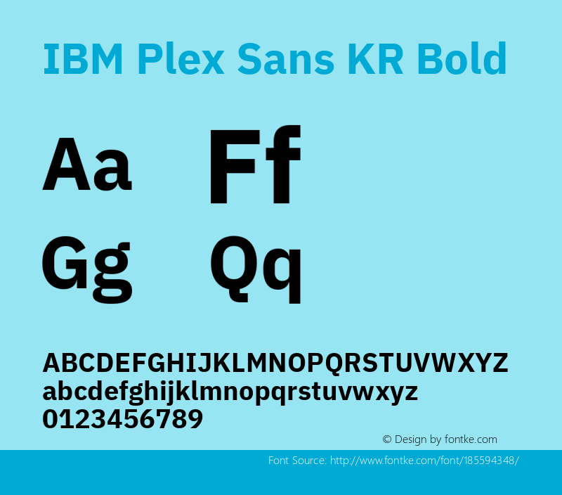 IBM Plex Sans KR Bold Version 1.001图片样张