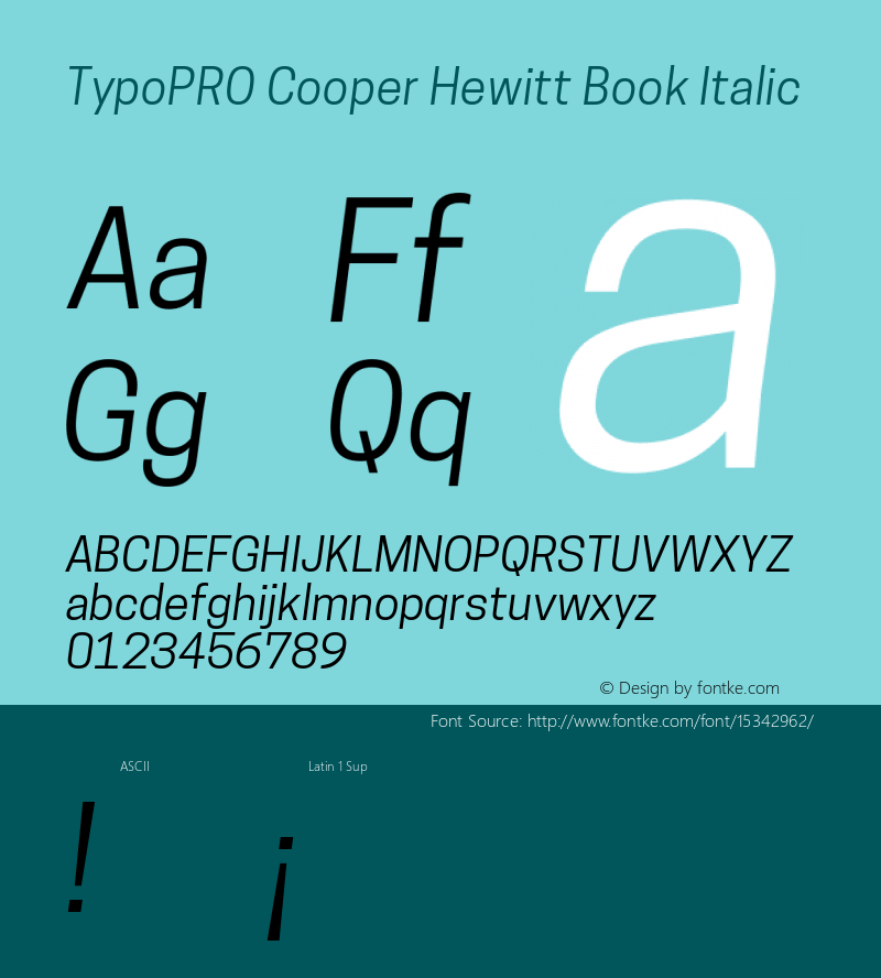 TypoPRO Cooper Hewitt Book Italic 1.000图片样张