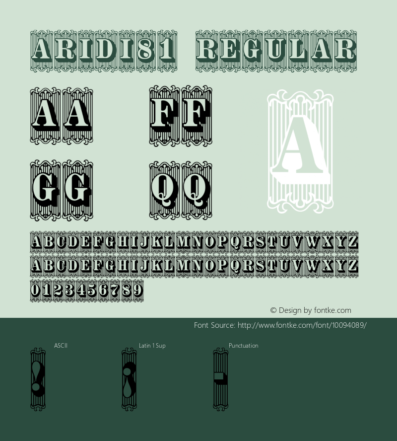 ARIDI81 Regular Macromedia Fontographer 4.1 8/13/2001图片样张