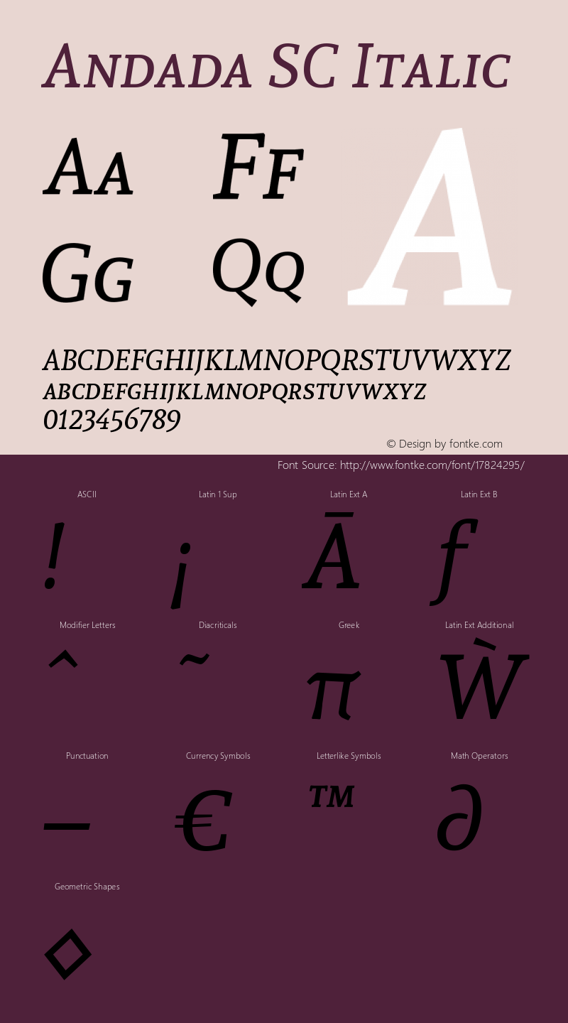 Andada SC Italic Version 1.003图片样张