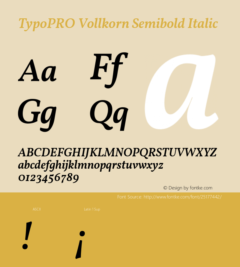 TypoPRO Vollkorn Semibold Italic Version 4.015图片样张