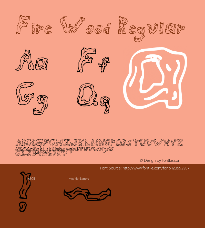 Fire Wood Regular 1998; 1.0, initial release图片样张
