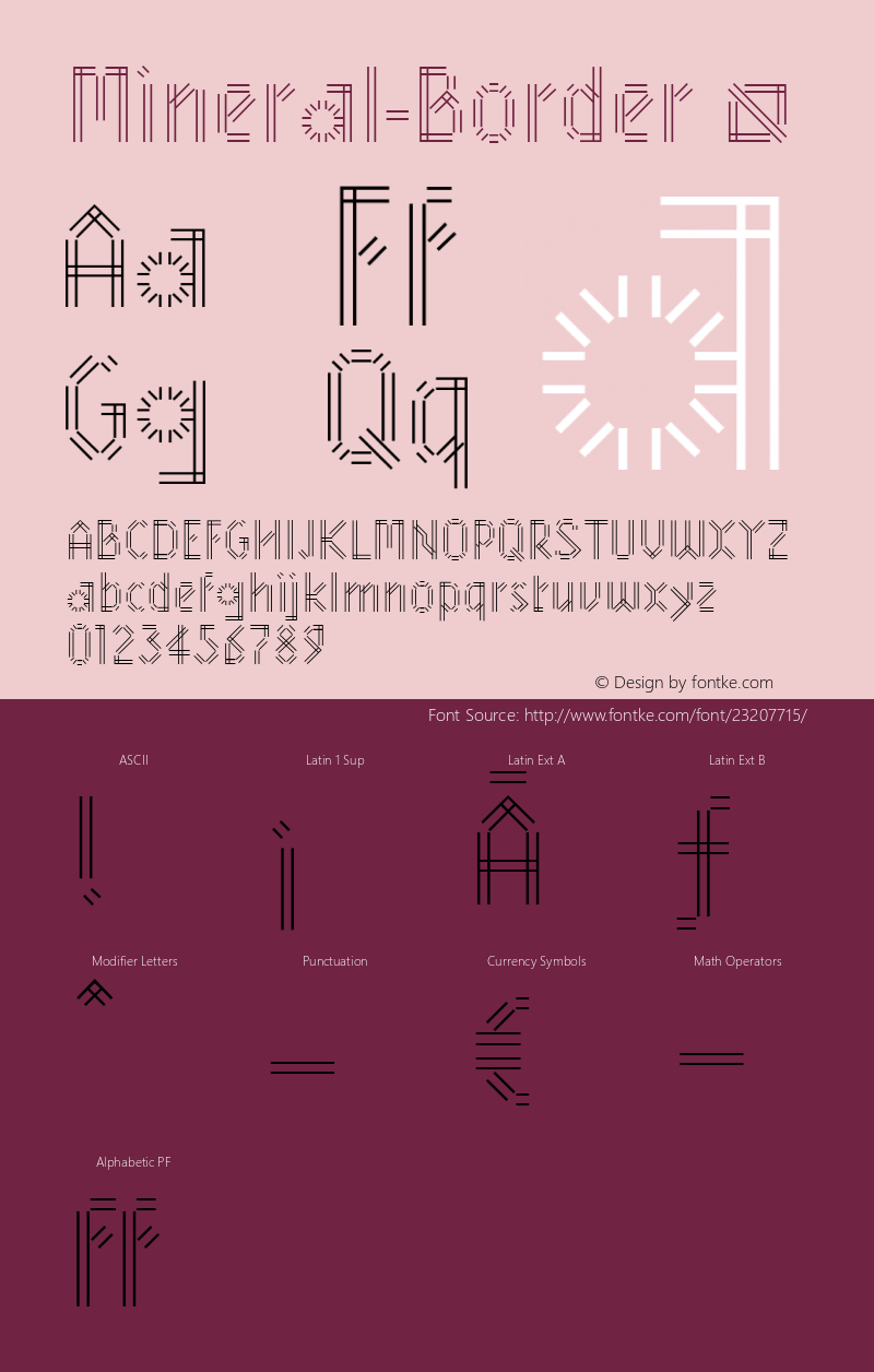 ☞Mineral Border Version 1.101;PS 001.001;hotconv 1.0.38;com.myfonts.easy.benbenworld.mineral.border.wfkit2.version.4cNx图片样张