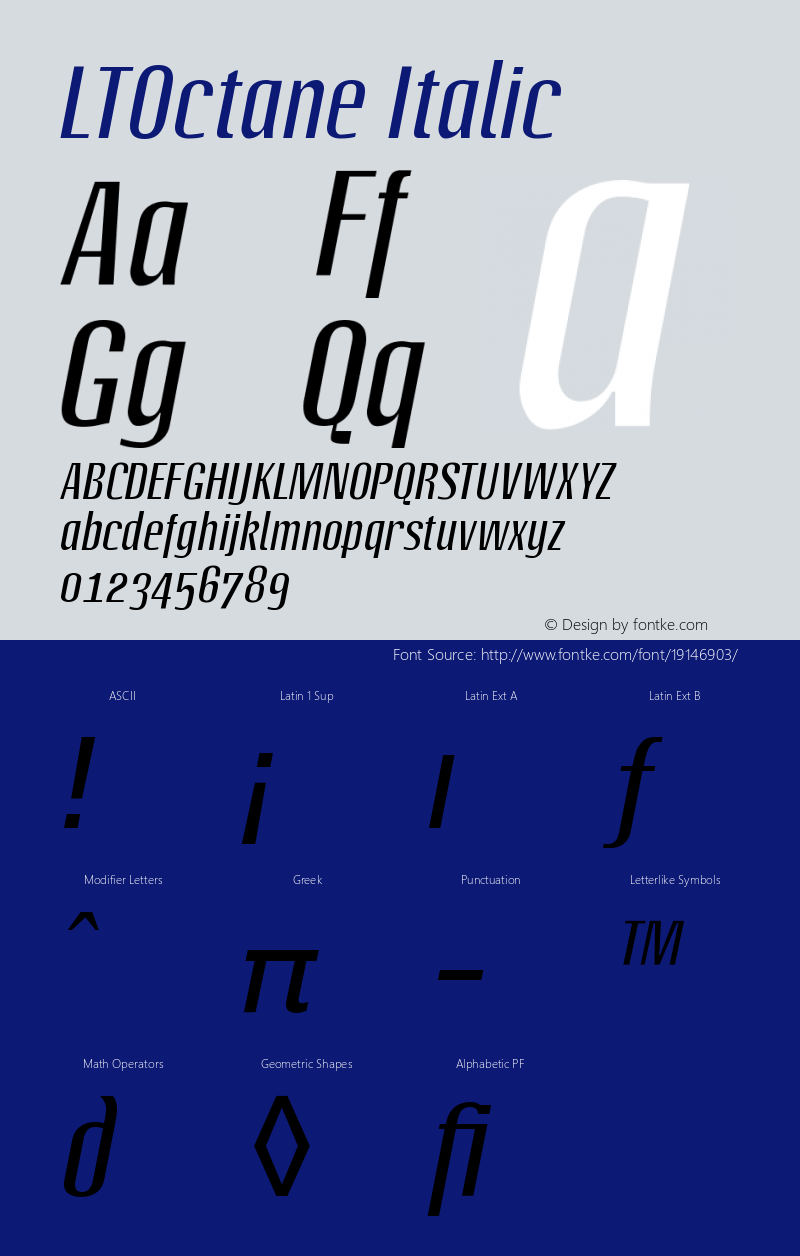 LinotypeOctane-Italic Version 001.000图片样张