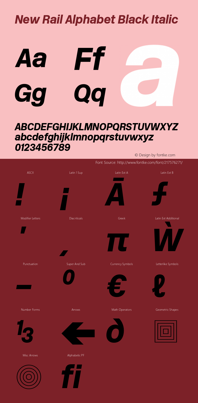 New Rail Alphabet Black Italic Version 1.001图片样张