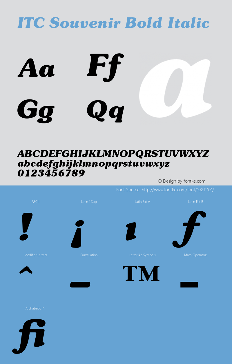 ITC Souvenir Bold Italic 001.001图片样张