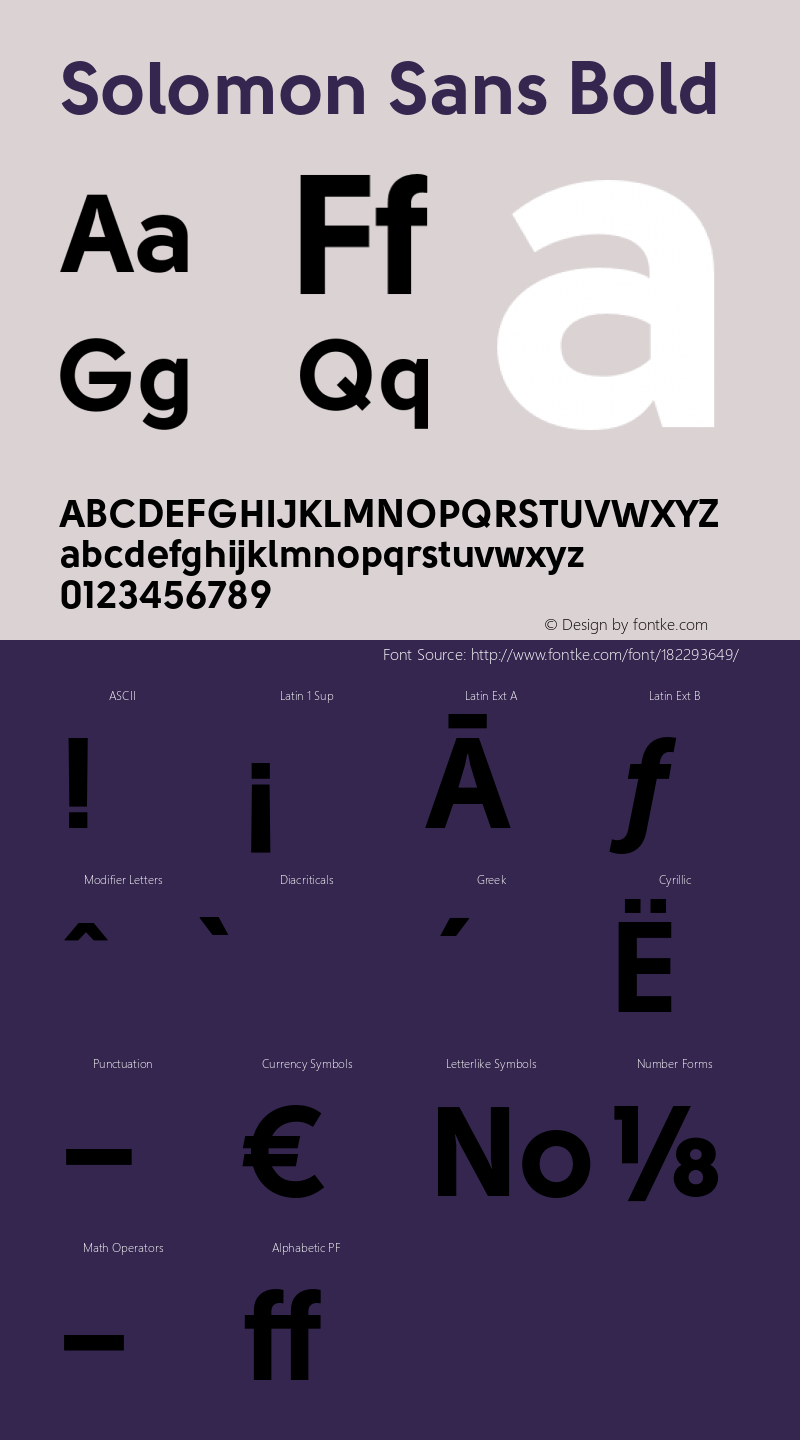 Solomon Sans Bold Version 1.000;PS 001.000;hotconv 1.0.88;makeotf.lib2.5.64775图片样张