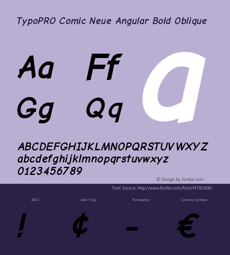 TypoPRO Comic Neue Angular Bold Oblique Version 1.000图片样张