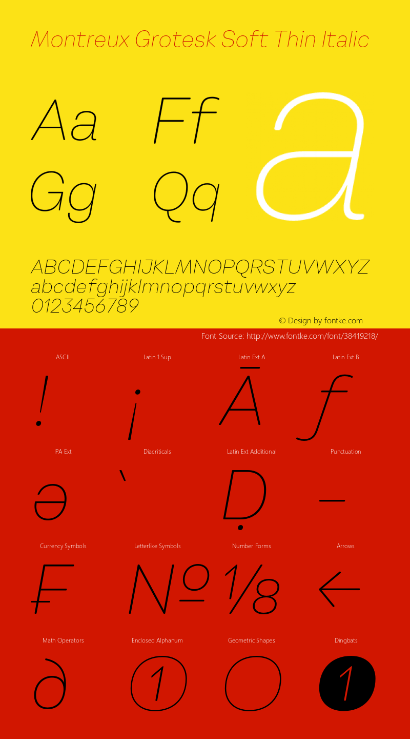 Montreux Grotesk Soft Thin Italic Version 1.000;hotconv 1.0.109;makeotfexe 2.5.65596图片样张