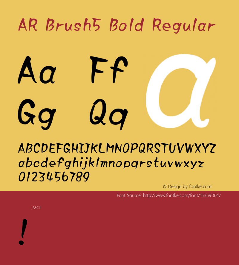 AR Brush5 Bold Regular Version 2.10图片样张