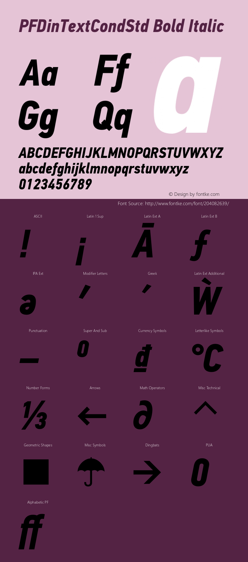 PFDinTextCondStd Bold Italic Version 2.00;February 15, 2019;FontCreator 11.5.0.2422 32-bit图片样张