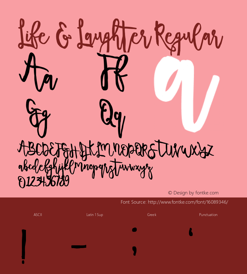 Life & Laughter Regular Version 1.00 January 15, 2016, initial release图片样张