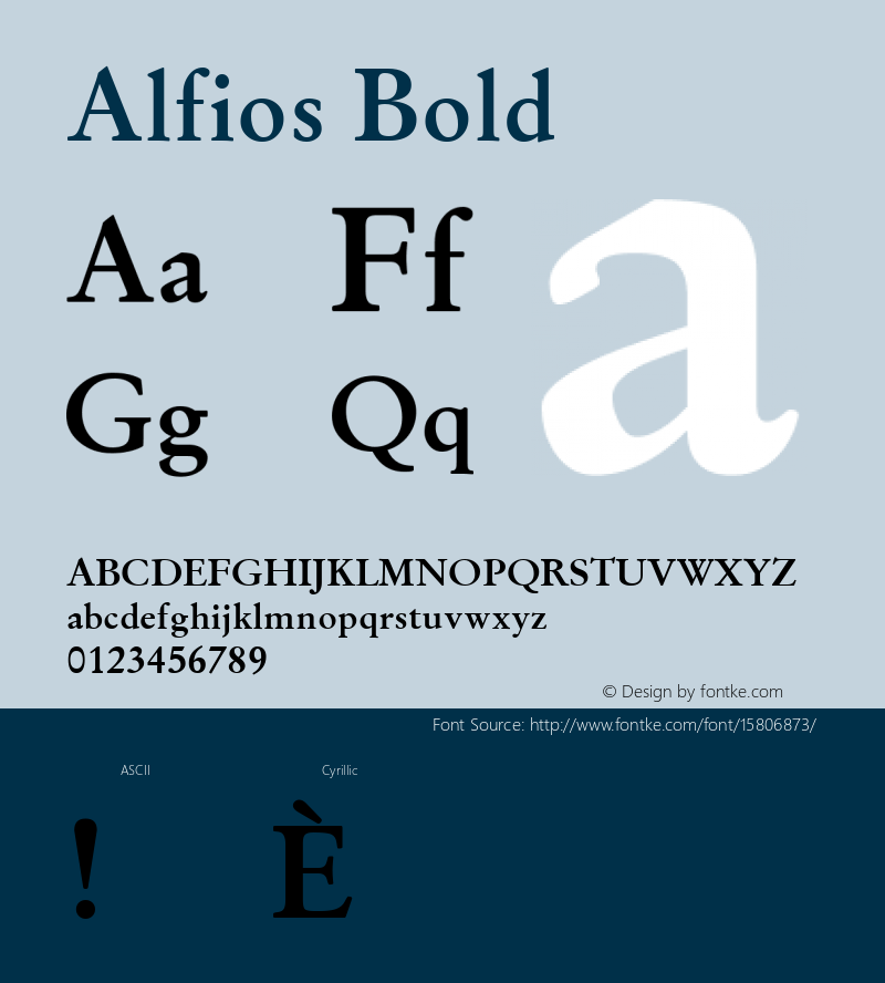 Alfios Bold Version 1.01; ttfautohint (v1.4.1)图片样张