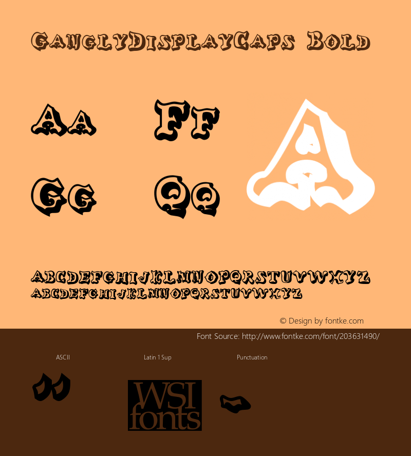 GanglyDisplayCaps Bold Macromedia Fontographer 4.1 7/20/96图片样张