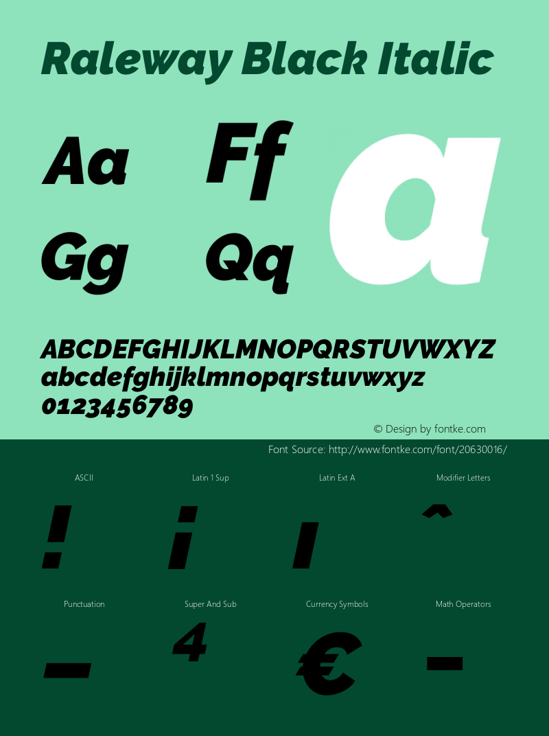 Raleway Black Italic Version 3.000g; ttfautohint (v1.5) -l 8 -r 28 -G 28 -x 14 -D latn -f cyrl -w G -c -X 