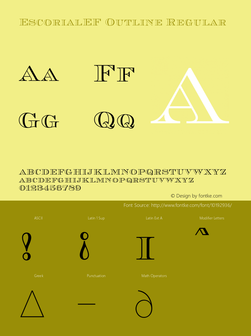 EscorialEF Outline Regular 001.000图片样张