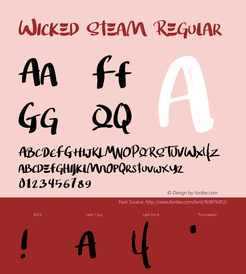 Wicked Steam Version 1.00;July 26, 2021;FontCreator 11.5.0.2430 64-bit图片样张