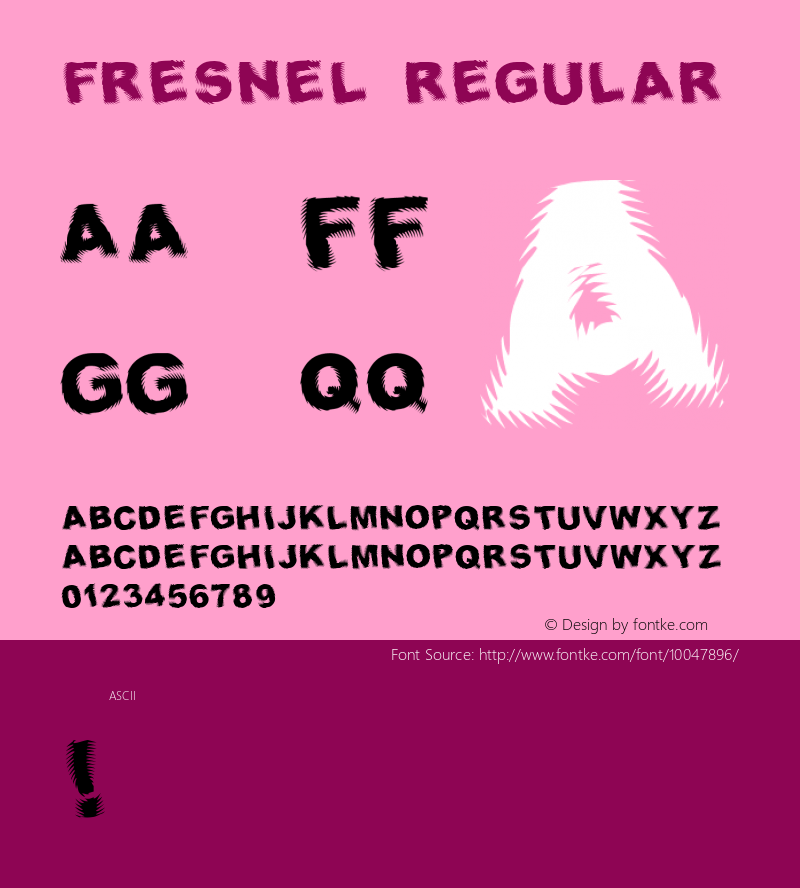 Fresnel Regular Version 2.00: Fixed Broken G, comma (8.22.99)图片样张