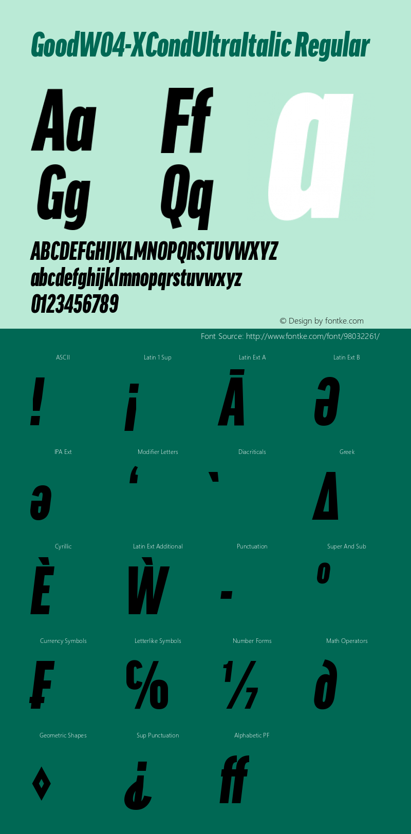 Good W04 XCond Ultra Italic Version 7.504图片样张