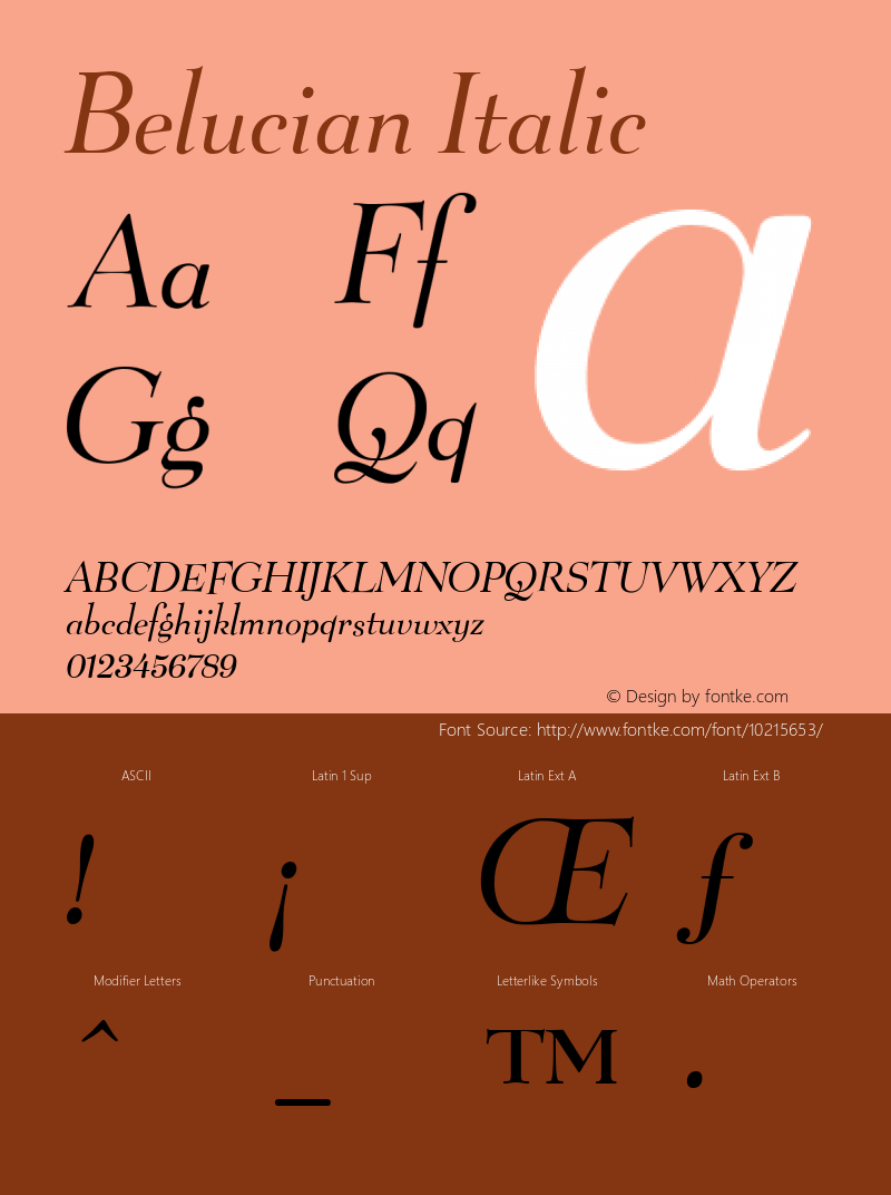 Belucian Italic Version 1.00图片样张