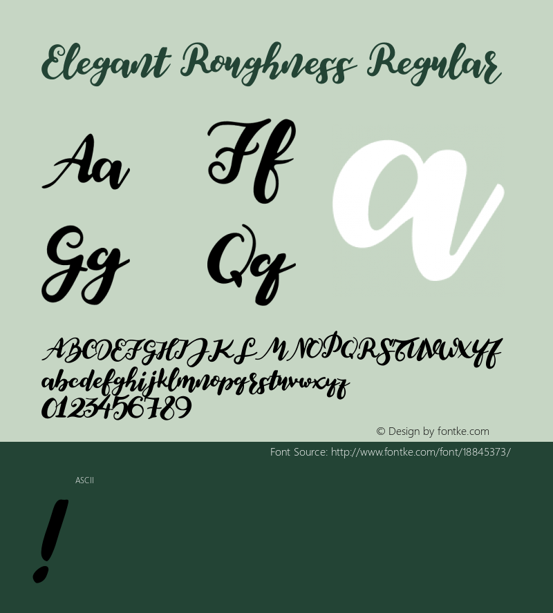 Elegant Roughness Regular Version 1.002;Fontself Maker 1.1.0图片样张