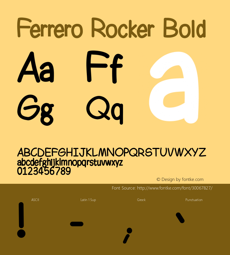 Ferrero Rocker Bold Version 1.00;May 17, 2019;FontCreator 11.5.0.2430 64-bit图片样张