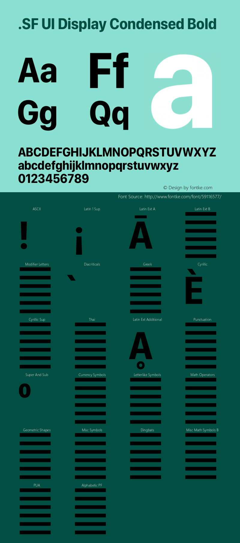 .SF UI Display Condensed Bold 13.0d0e9图片样张