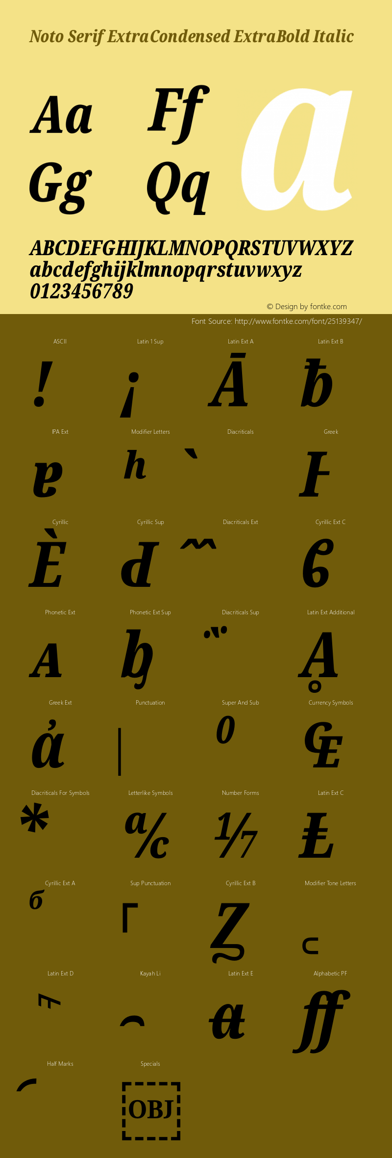 Noto Serif ExtraCondensed ExtraBold Italic Version 2.000图片样张