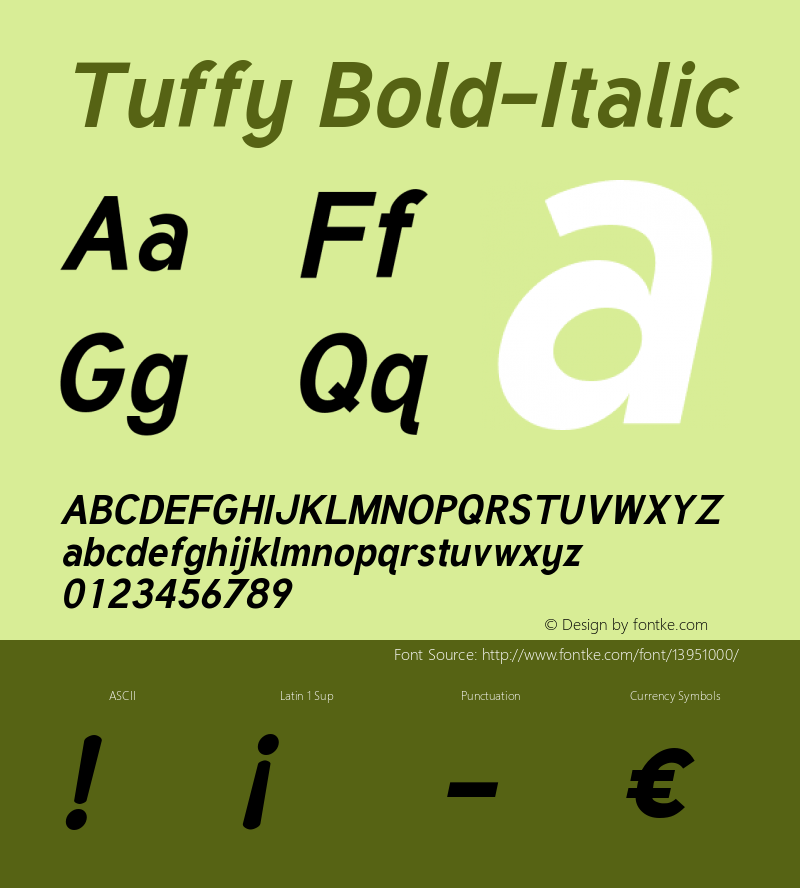 Tuffy Bold-Italic Version 001.100图片样张