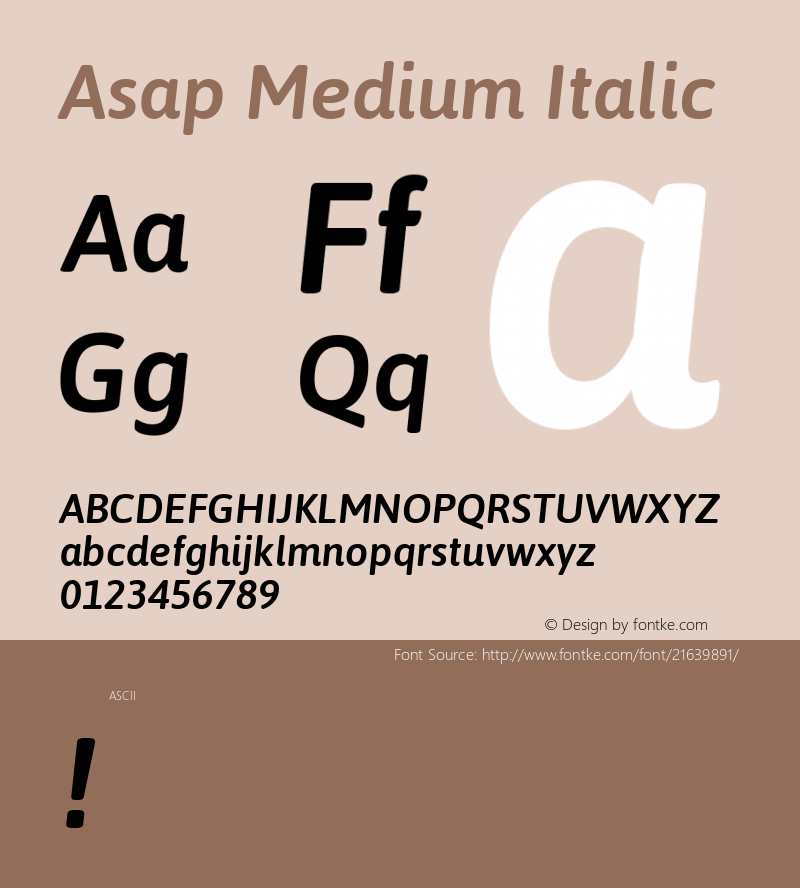 Asap Medium Italic 图片样张