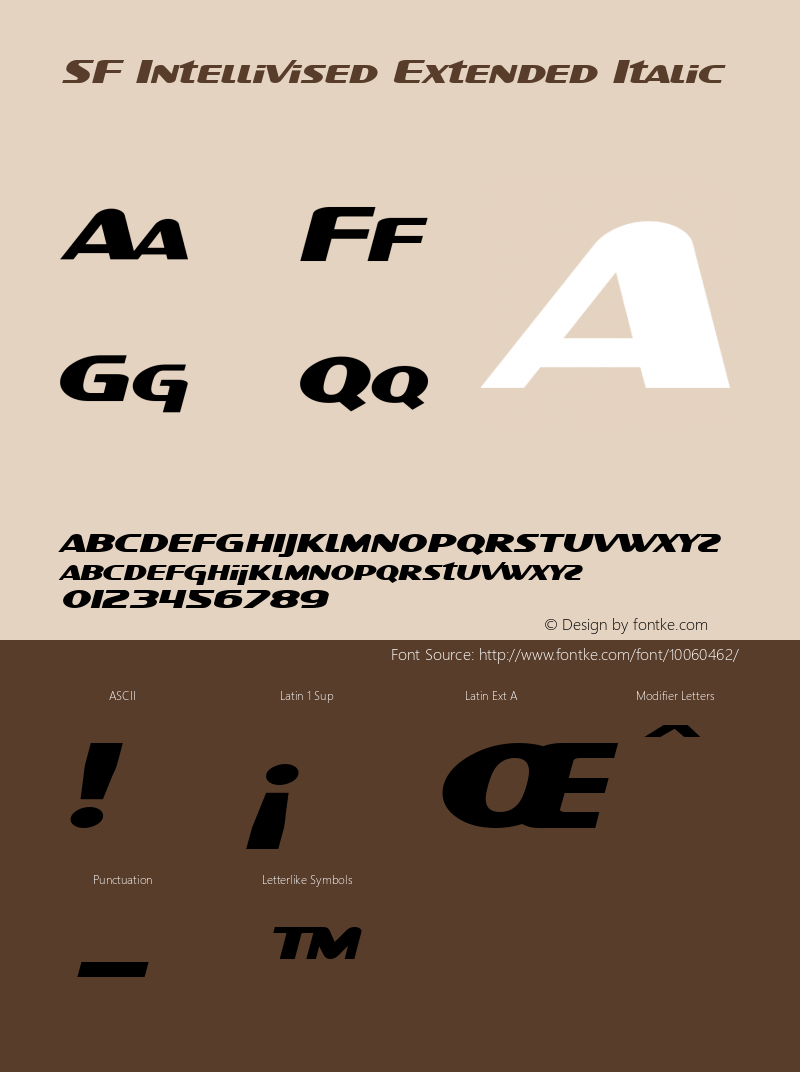 SF Intellivised Extended Italic v1.0 - Freeware图片样张